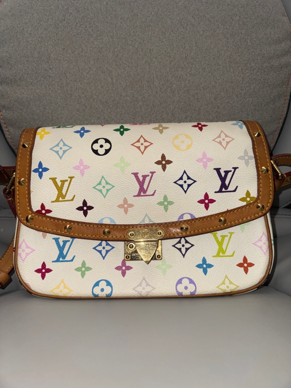 Louis Vuitton White Murakami Sologne